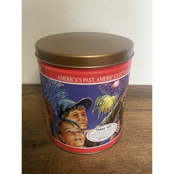 Trail's End Gourmet Popcorn Metal Tin Can Statue Of Liberty July 4th Vintage - Picture 4 of 11